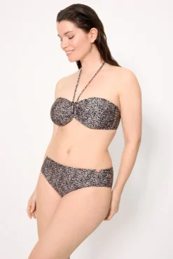 Braga bikini moldeadora midi estampada con brillo