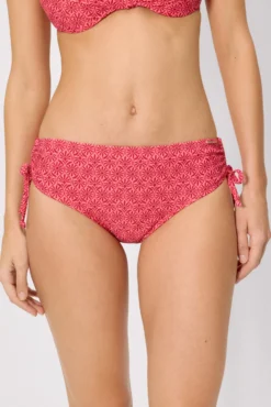 Braga bikini moldeadora midi flores rosa y rojo