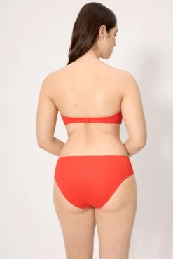Braga bikini moldeadora midi micropiqué coral