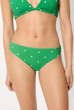 Braga bikini piqué lunares verde