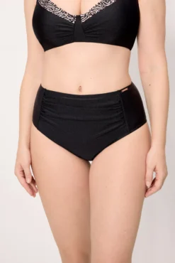 Braga bikini reductora alta con brillo negro