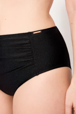 Braga bikini reductora alta con brillo negro