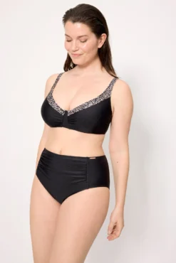 Braga bikini reductora alta con brillo negro