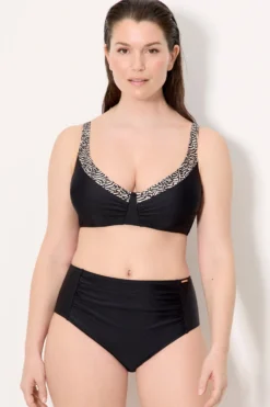 Braga bikini reductora alta con brillo negro