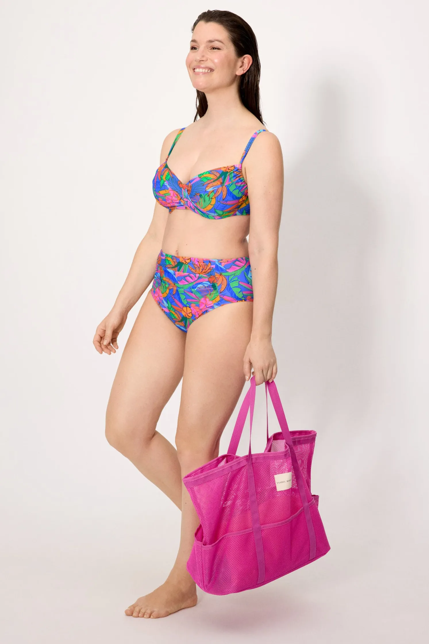 Braga bikini reductora alta estampado tropical