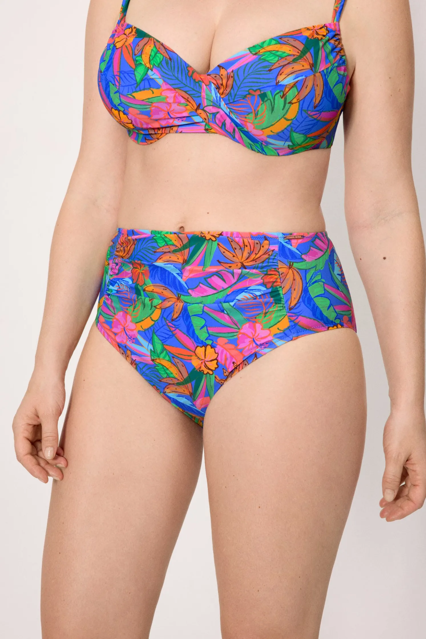 Braga bikini reductora alta estampado tropical
