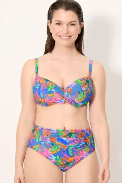 Braga bikini reductora alta estampado tropical