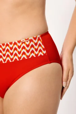Braga bikini reductora alta micropiqué estampada coral