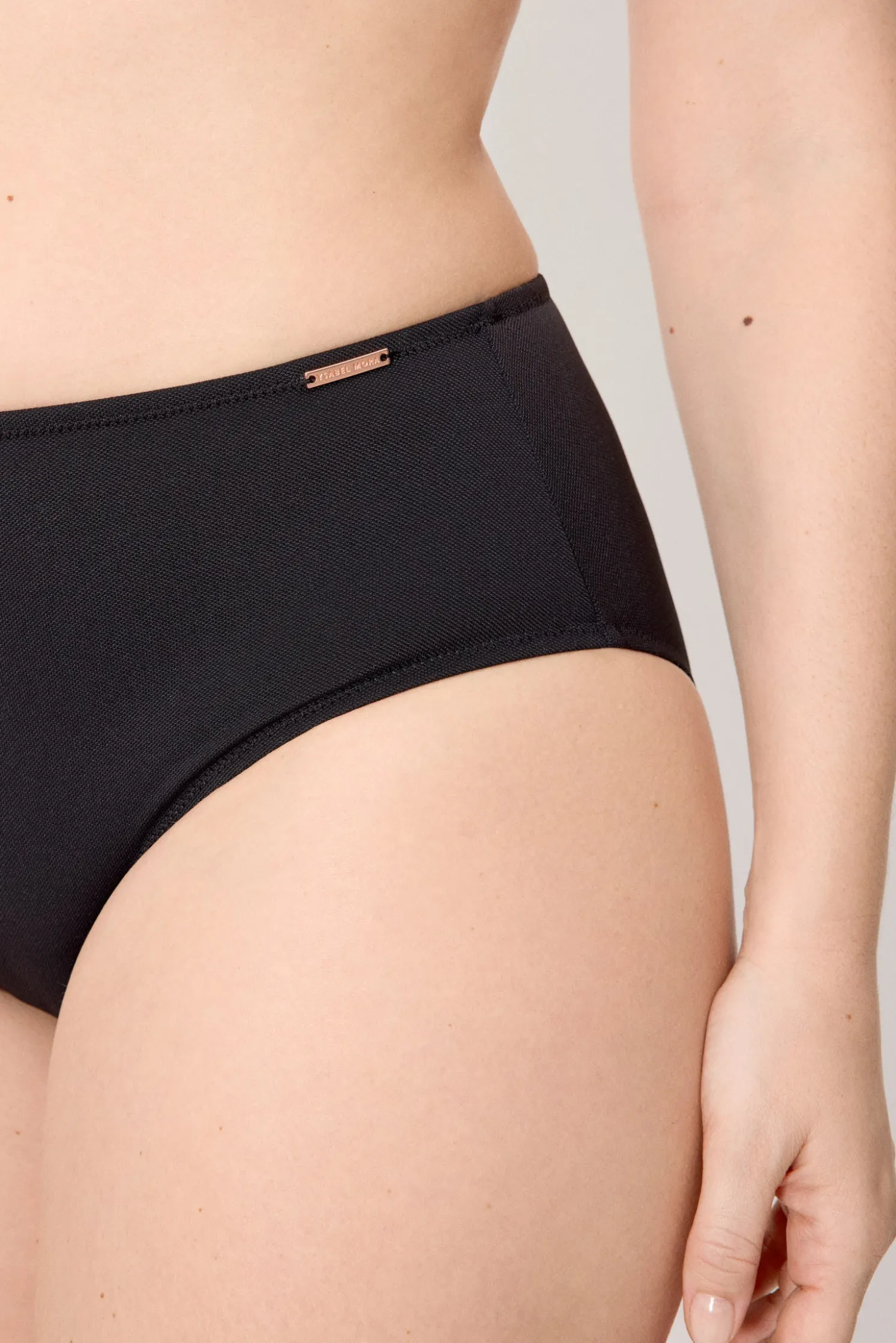 Braga bikini reductora alta micropiqué negro