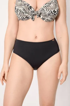 Braga bikini reductora alta micropiqué negro