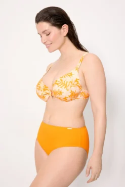 Braga bikini reductora alta micropiqué naranja