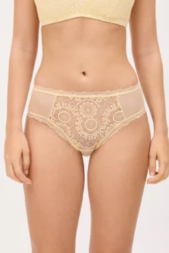 Braga midi con encaje amarillo
