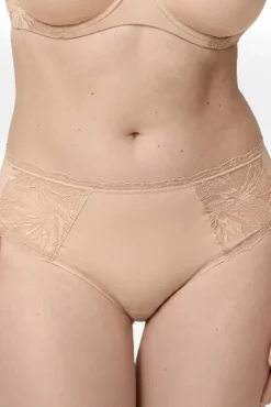 Braga midi detalles encaje nude