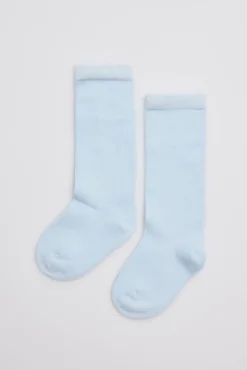 Calcetines bebé largos básicos celeste