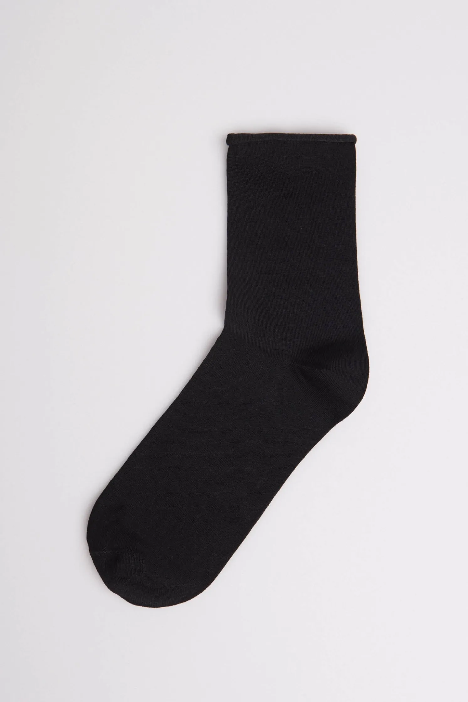 Calcetines básicos sin puño hilo de escocia negro