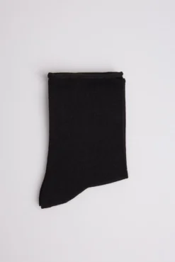 Calcetines básicos sin puño hilo de escocia negro