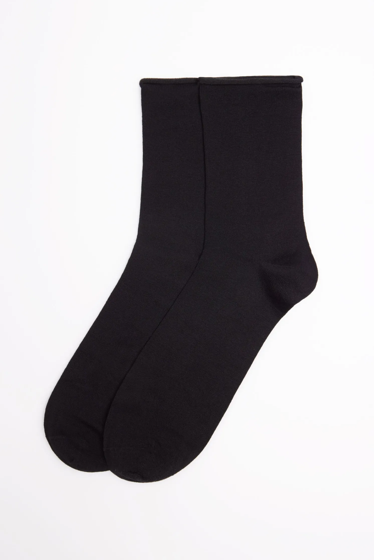 Calcetines básicos sin puño hilo de escocia negro