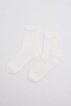 Calcetines calados infantil blanco