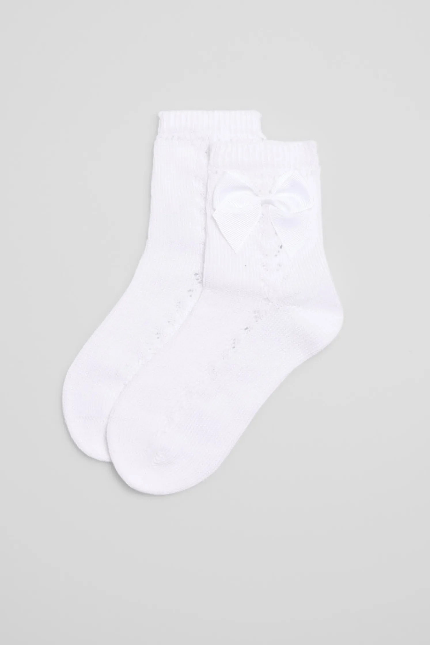 Calcetines calados infantiles blanco