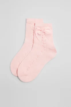 Calcetines calados infantiles rosa