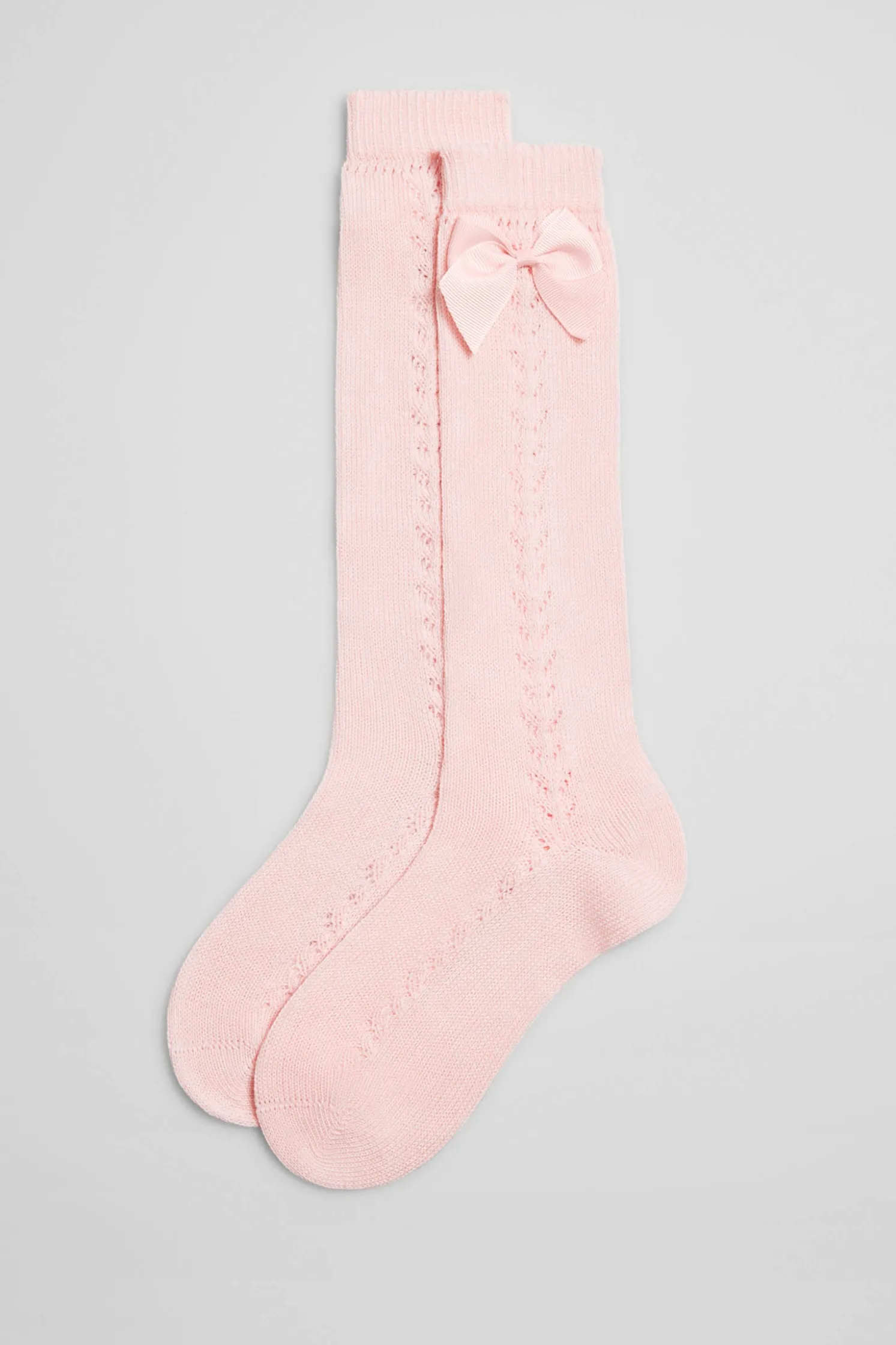 Calcetines calados largos infantiles rosa