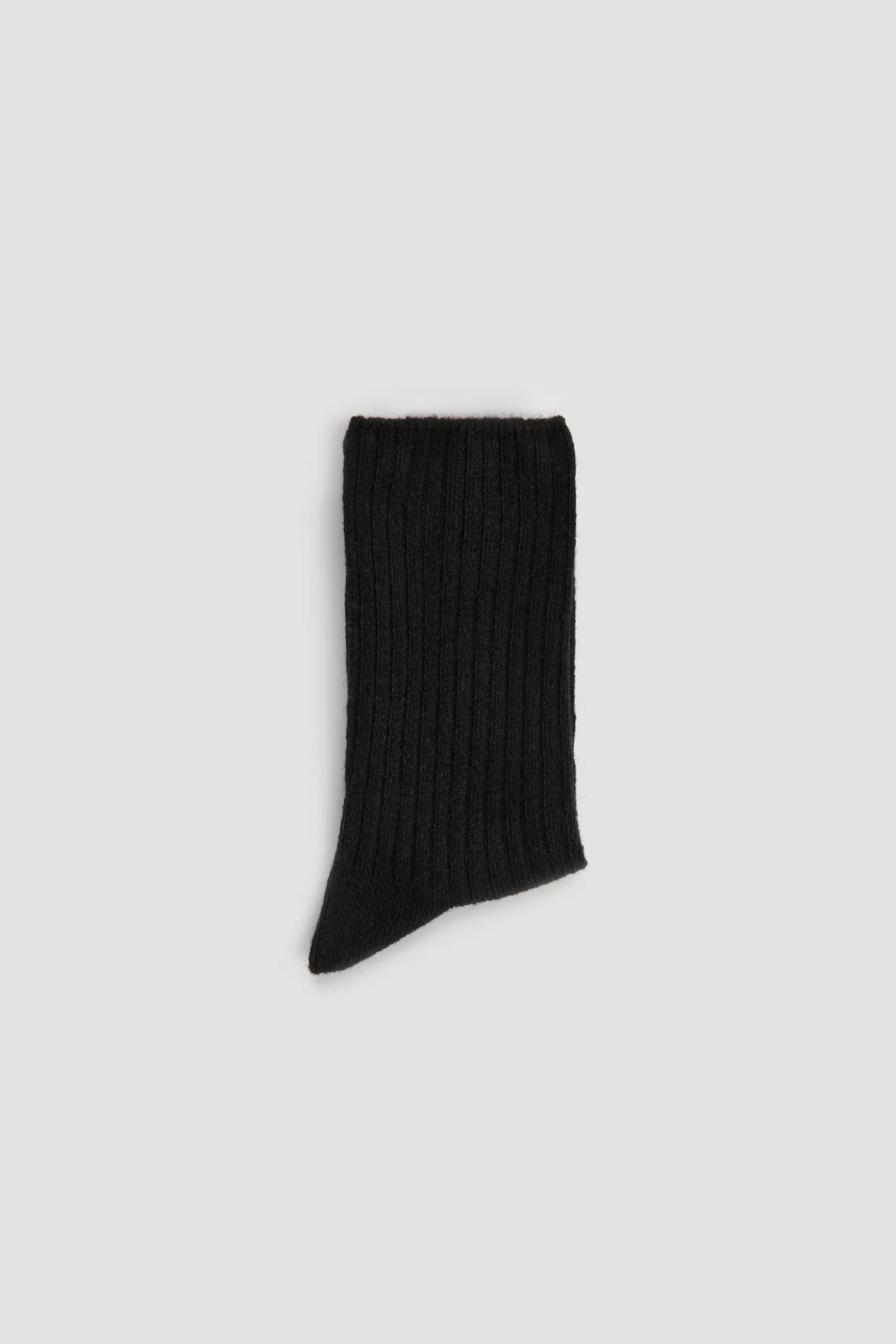 Calcetines de lana sin puño negro