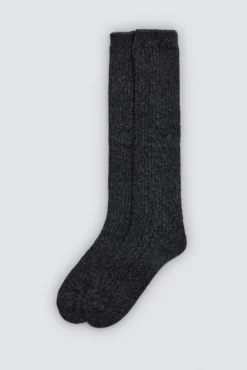 Calcetines extra largos canalé negro