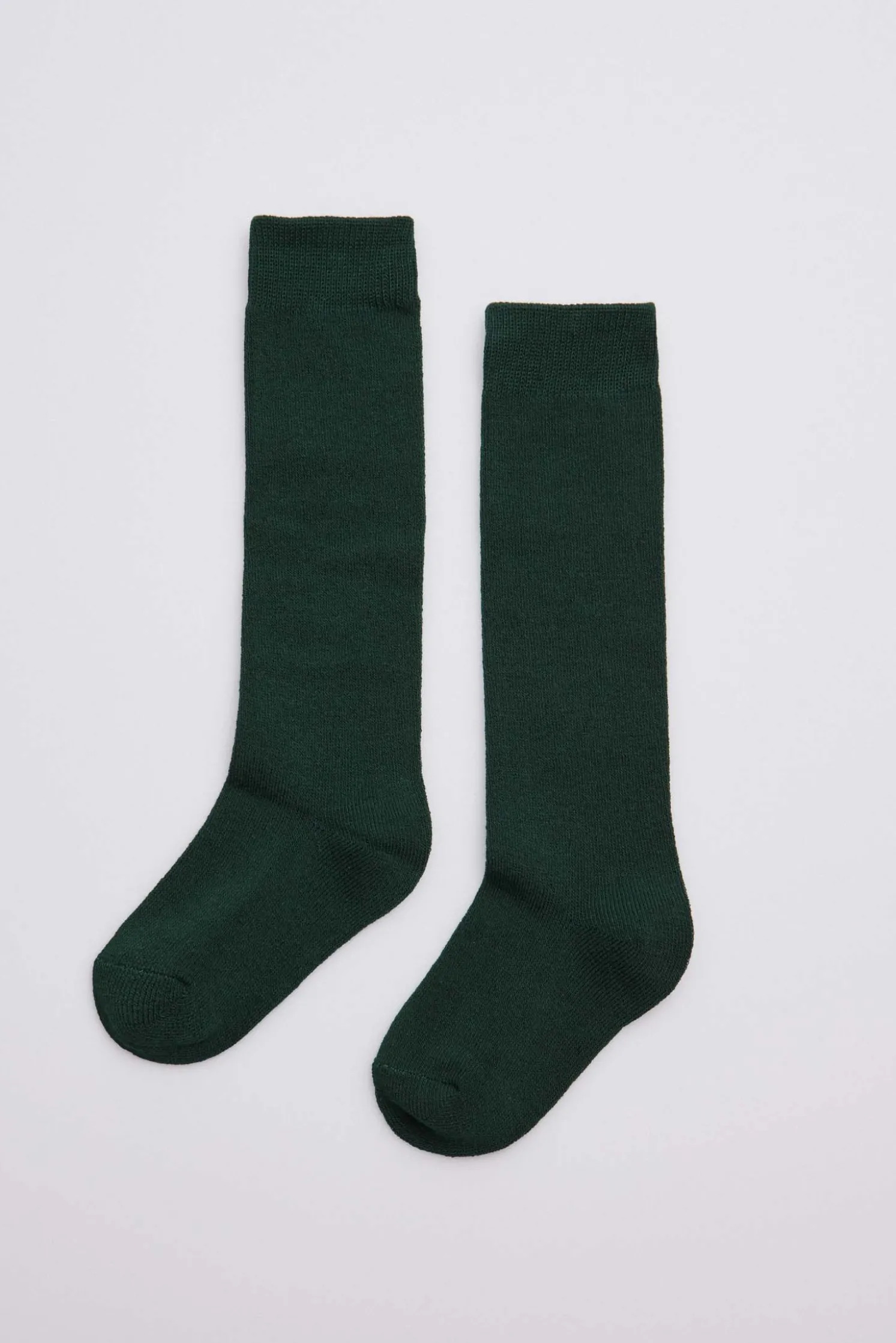 Calcetines infantiles largos algodón verde botella