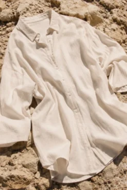 Camisa larga con lino