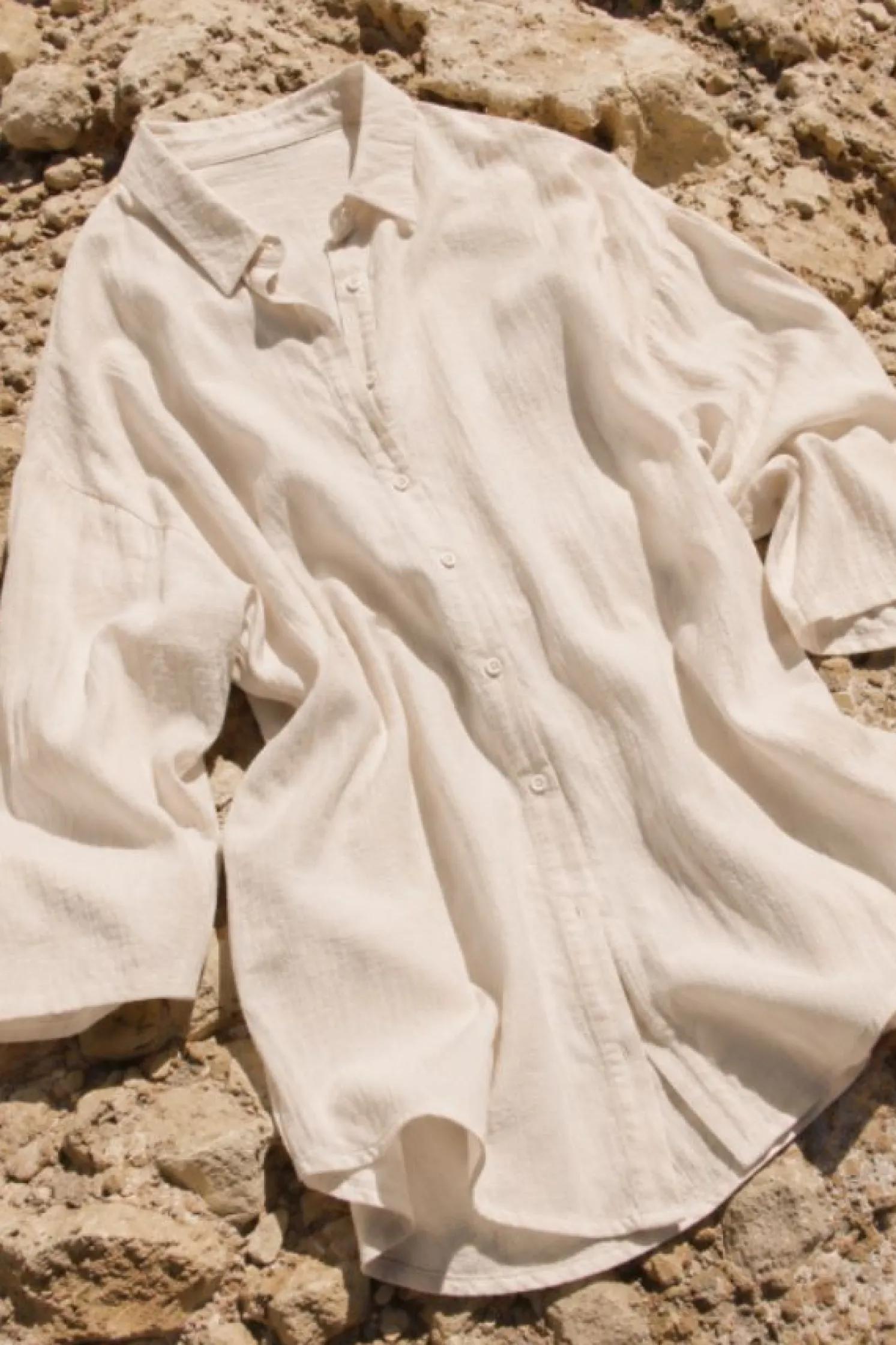Camisa larga con lino