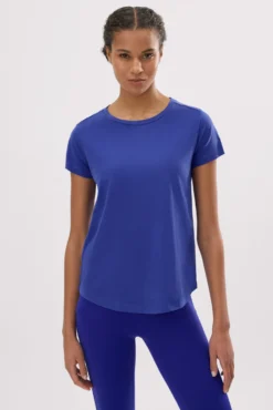 Camiseta algodón básica estilo deportivo azul