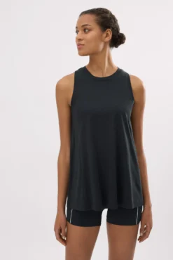 Camiseta algodón tirantes estilo deportivo negro