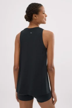 Camiseta algodón tirantes estilo deportivo negro