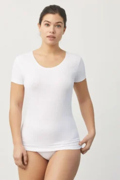 Camiseta interior manga corta algodón blanco