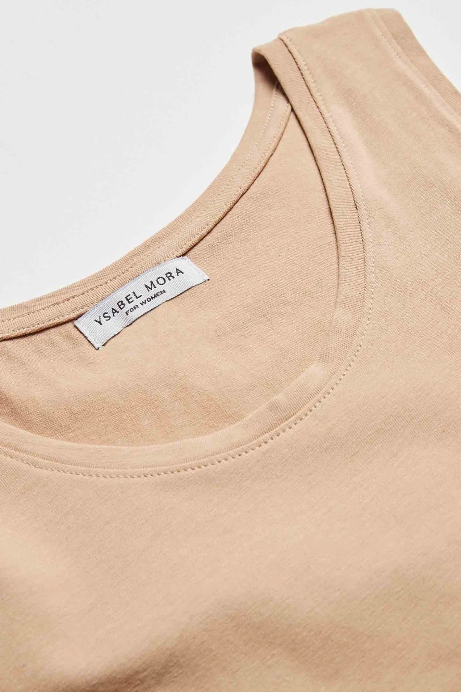 Camiseta interior tirante ancho algodón nude
