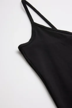 Camiseta interior tirante fino algodón negro