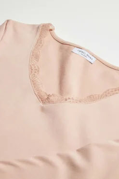 Camiseta lencera manga larga algodón nude