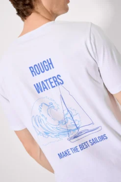 Camiseta manga corta básica Rough Waters blanco