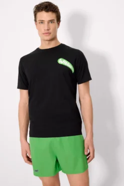 Camiseta manga corta estampado monstruos negro