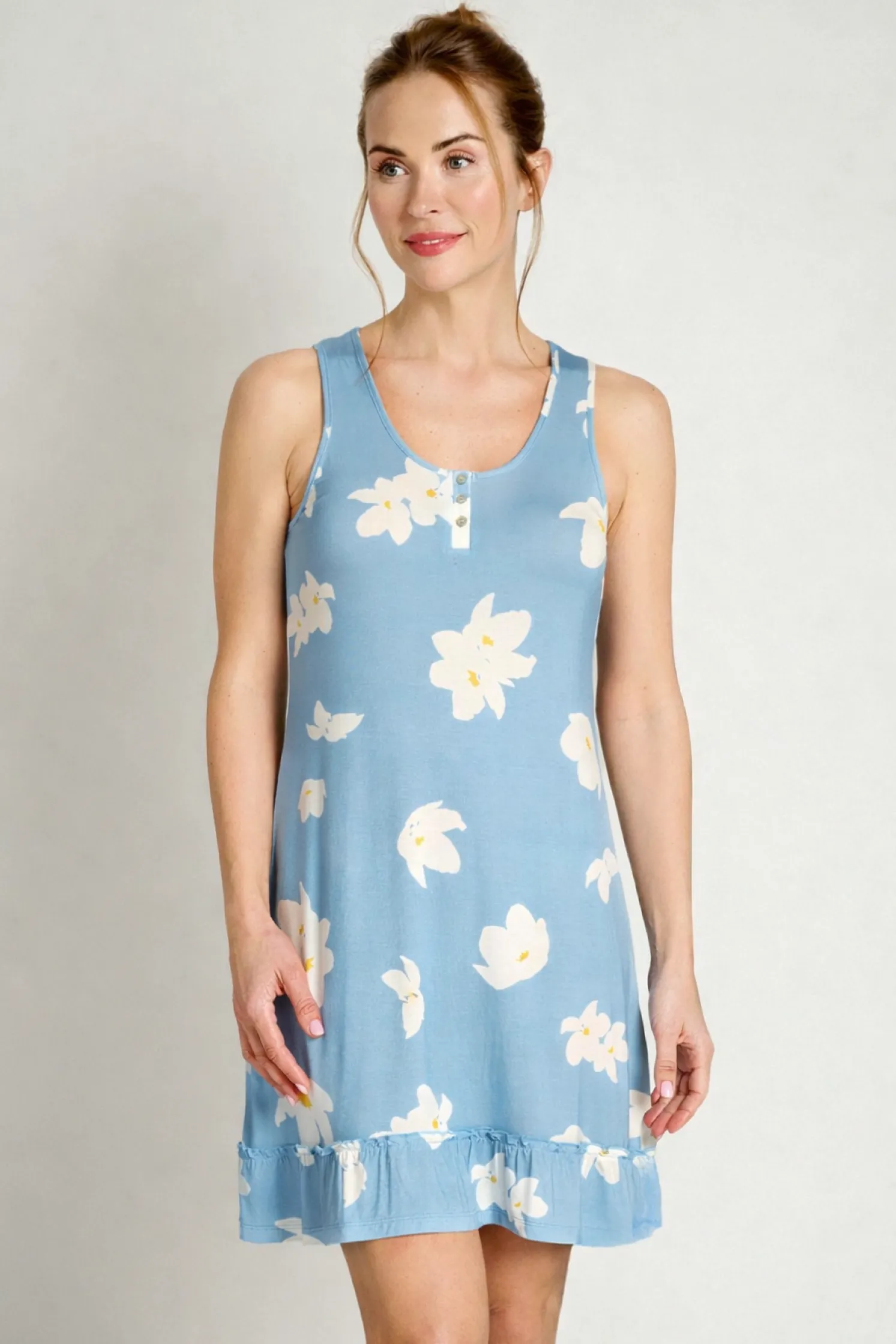 Camisón tirantes flores azul | MUYDEMI