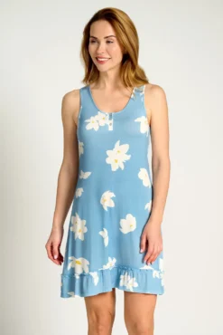 Camisón tirantes flores azul | MUYDEMI