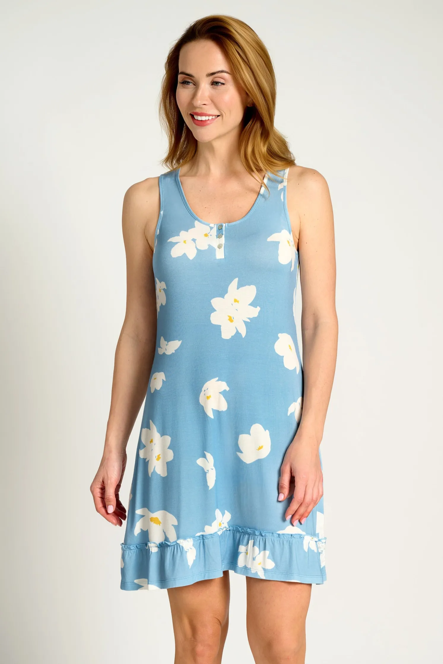 Camisón tirantes flores azul | MUYDEMI