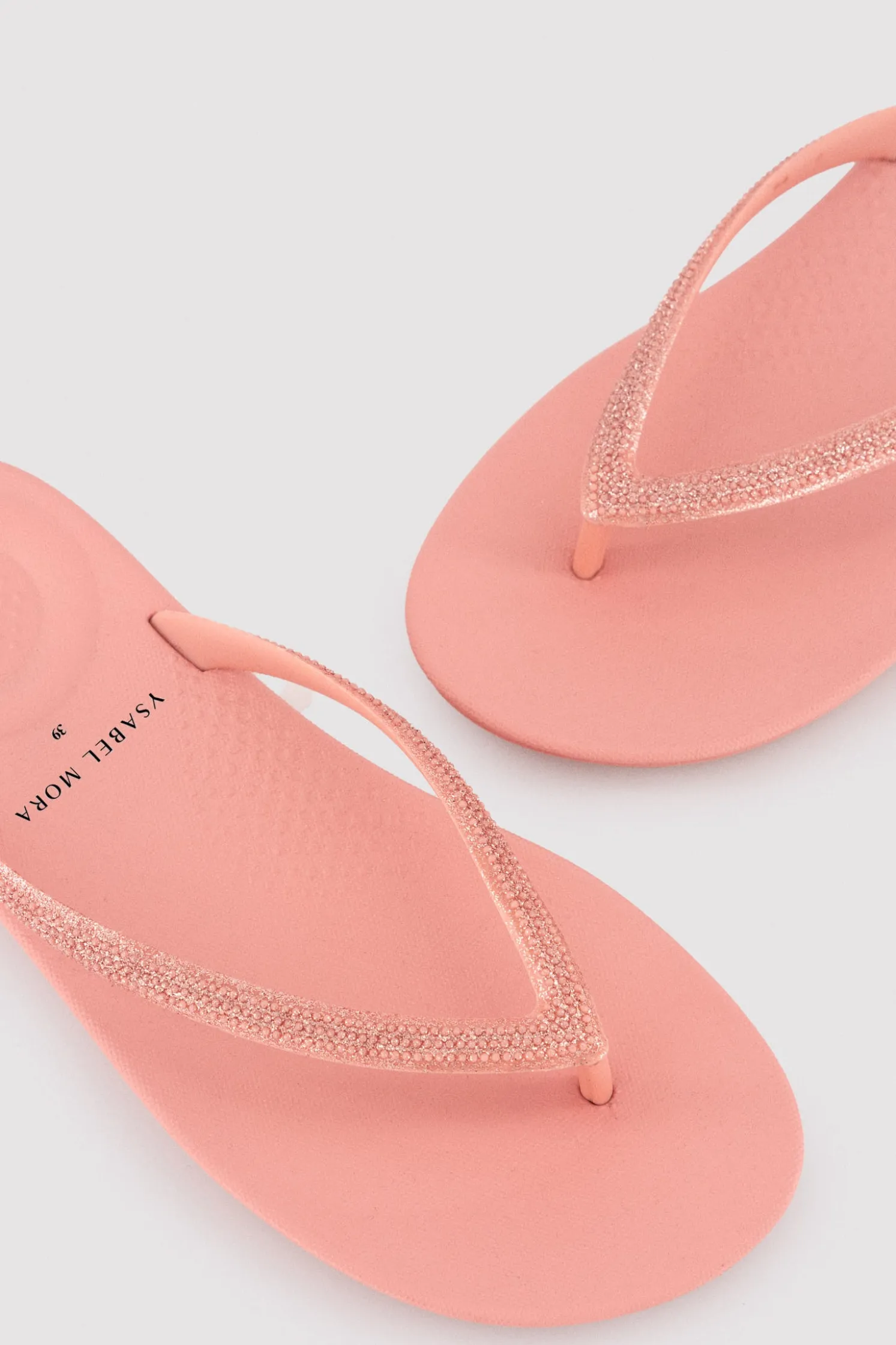 Chanclas tira brillante rosa