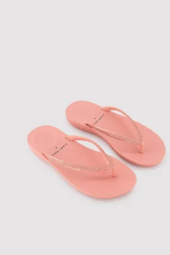 Chanclas tira brillante rosa