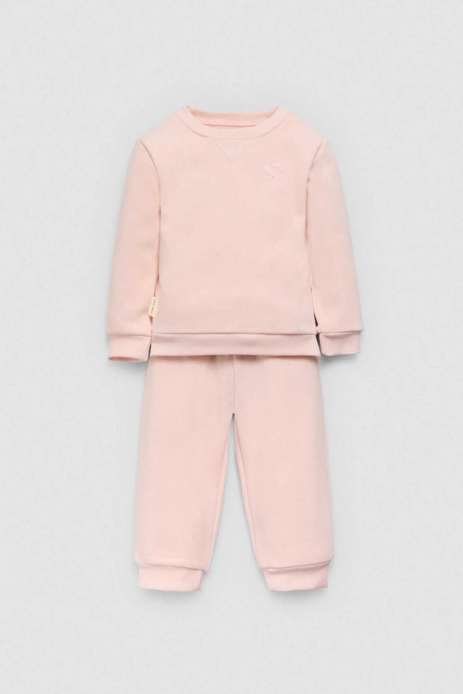Conjunto bebé básico sudadera y jogger rosa