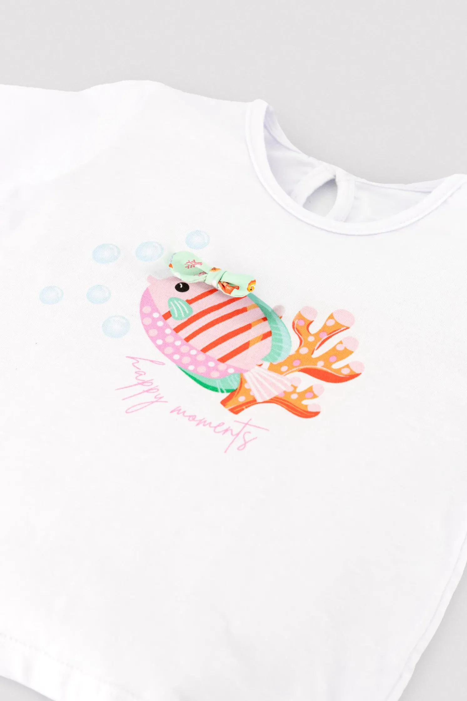 Conjunto bebé camiseta y braguita estampado fauna marina