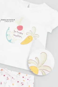 Conjunto bebé manga corta estampado verduras