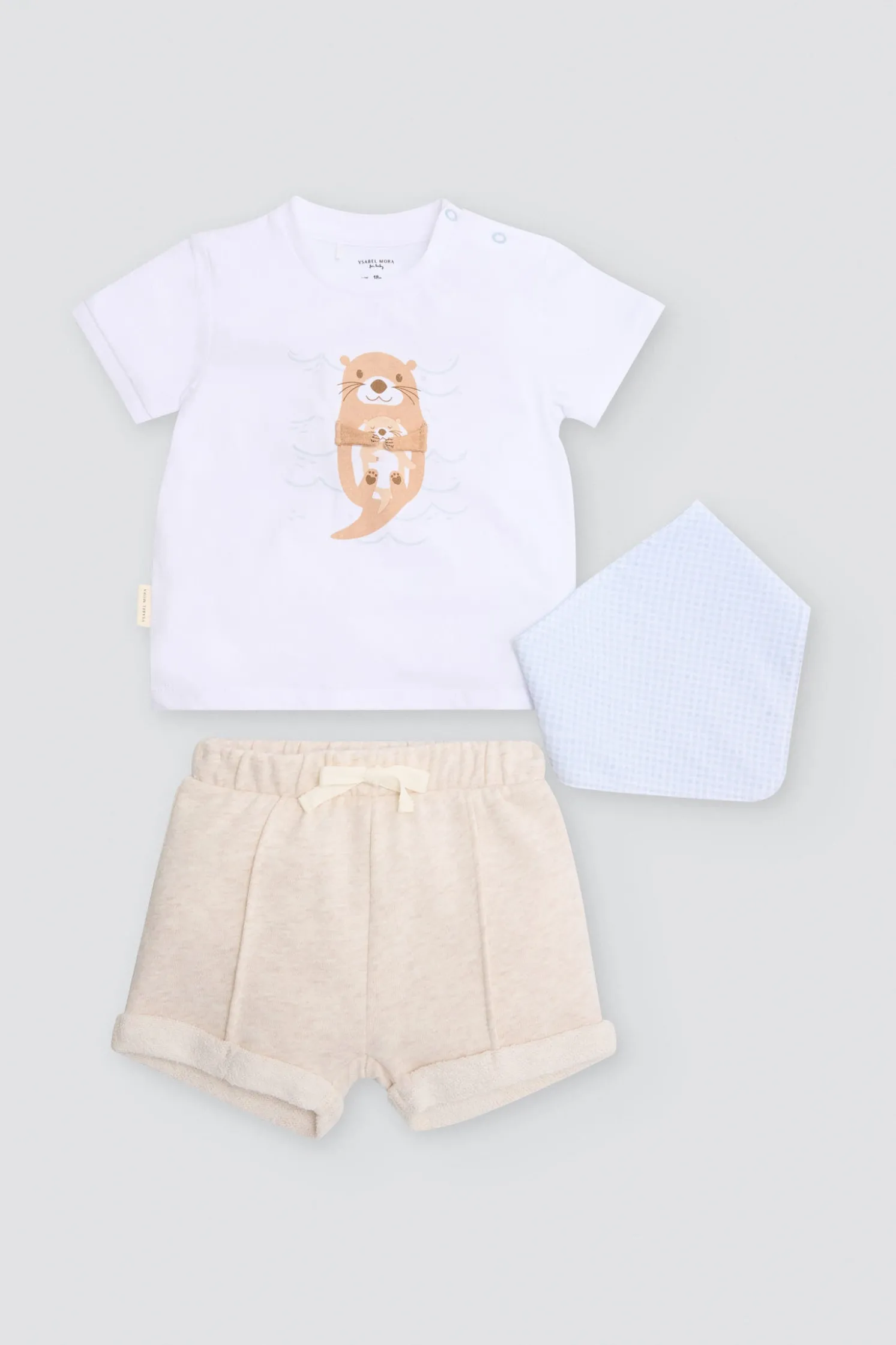 Conjunto bebé 3 piezas estampado nutria