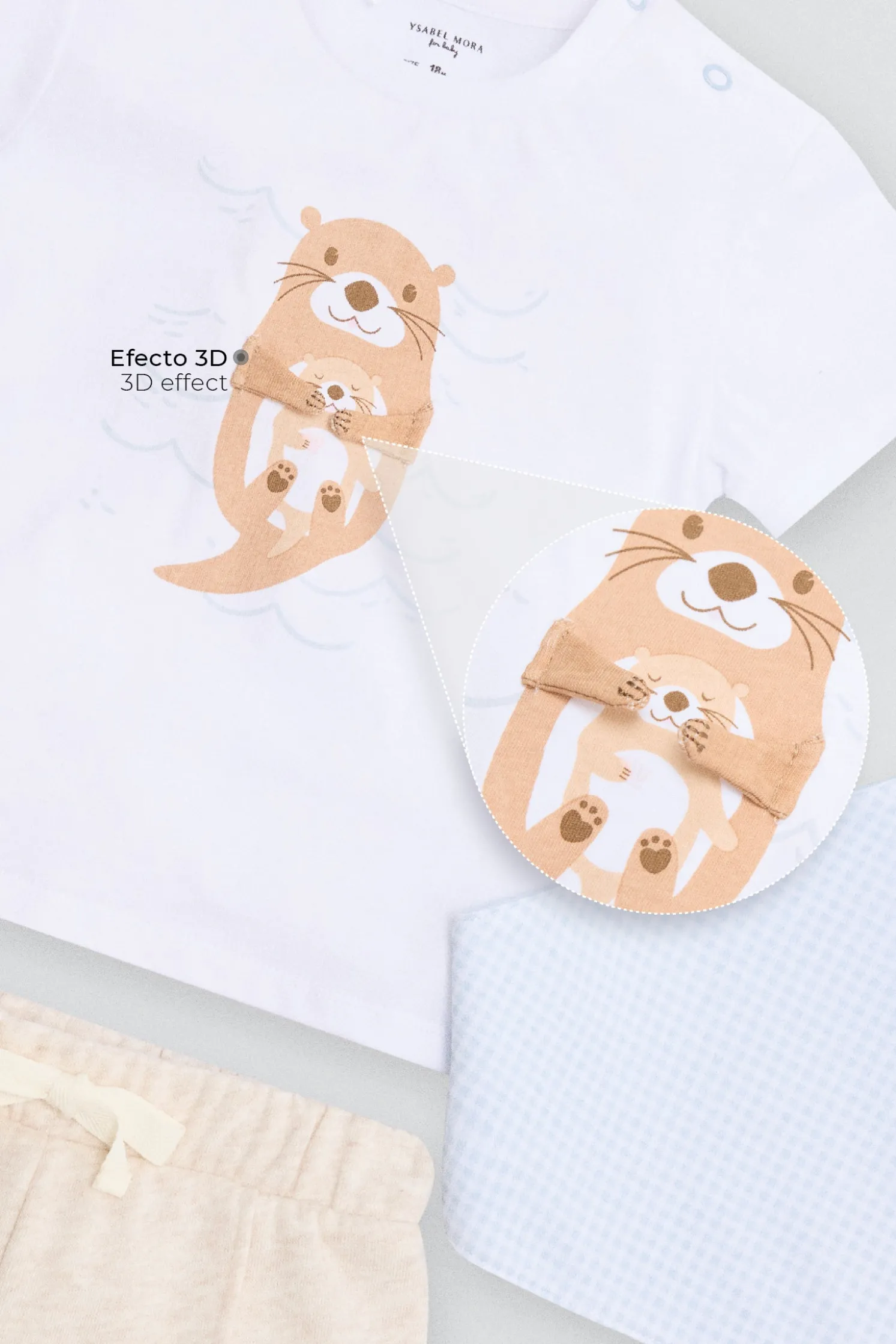 Conjunto bebé 3 piezas estampado nutria