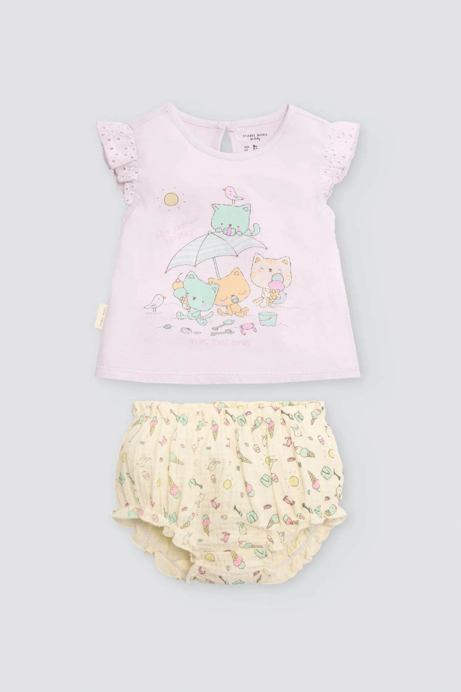 Conjunto bebé sin mangas estampado verano
